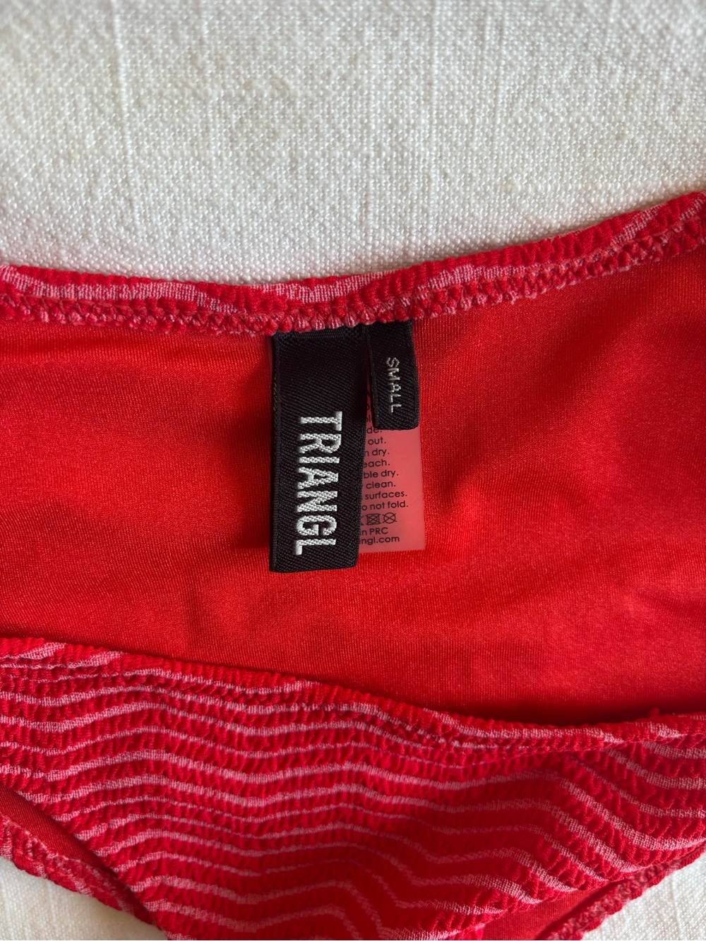 triangl swimwear Red Ribbed Two-Piece Bikini with Striped Detail - Picture 3 of 4